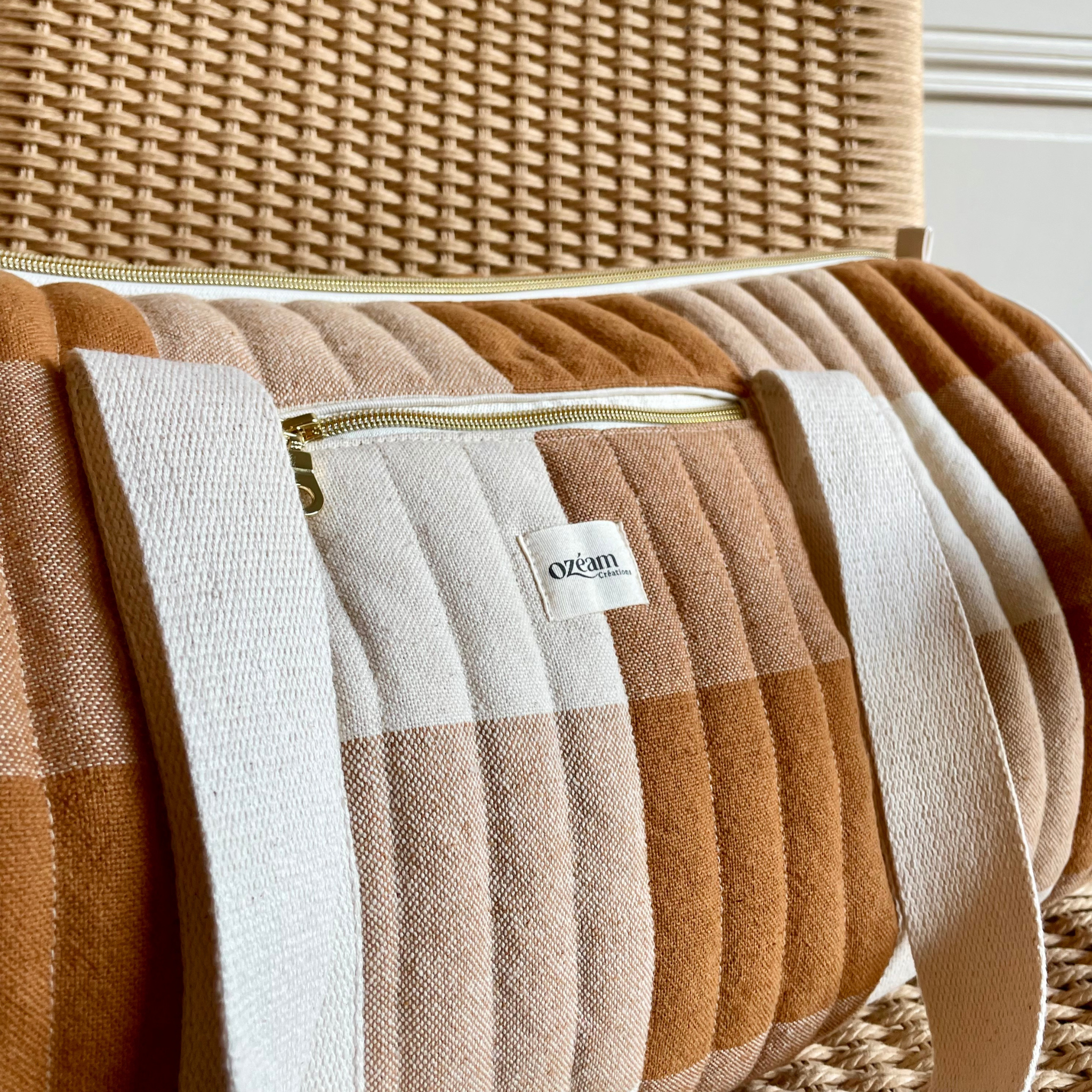 Sac week end - Évasion vichy caramel